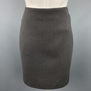 AKRIS Size 4 Grey Wool Back Pencil Skirt